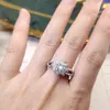 Diminge Real 1CT 6.5mm Moissan Diamond Crown Ring Gra Certyfikat S925 Sterling Silver Super Flash Party Queen Jewelry 211217