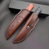 R.W.LOVELESS D2 Blade wood hanlde naked girl Straight Knife With Leather Sheath Camping Outdoor Hunting military Tactical Gear Defense Pocket fixed blade Knives