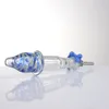 10mm Glass Nectar Collect Smoking Accessories with a Stainless Steel Tip and a Plastic Clip for dag rig Bong Pipe 1852