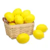 12PCs artificiella citroner falsk frukt för hemkök bröllopsfestfestival höst tacksägelse dekoration gul