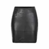 Aelegantmis kvinnor hög midja pu läder kjolar sexig mini penna kvinnlig mode kort svart streetwear vår hösten 210607