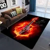 Music Living room 3D printed carpet Guitar drum rug for kids room abstract flame carpet bedroom living room anti-slip floor mat 210301