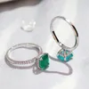 Liebhaber Smaragd Versprechen Ring 925 Sterling Silber Verlobung Ehering Ringe für Frauen Männer Charme feiner Schmuck