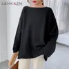 Korean clothes loose sexy slash neck knitted sweater for women big size warm autumn winter pullovers tops famale YJ740 210527