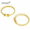 Wando Small Gold Color BraceletBangles voor Baby / Meisjes / Jongen Charm Kralen Armband Kleine Bell / Hart Sieraden Kinderfeest Geschenken B59 Q0719