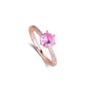 Pink Sparkling Crown Solitaire Ring 925 Sterling Silber weibliche Ringe für Frauen Einfache klassische Liebesringe Schmuck Accessoire217p