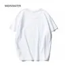 Moinwater Plants Mönster Kvinnor Hög Street T-shirts Lady 100% Bomull Casual WhiteBlack Tees Sommar Kortärmad Tops MT21014 x0628