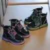 Botas Niños Niños Niñas Charol Cremallera Otoño Primavera Moda Impermeable Antideslizante Zapatos para niños