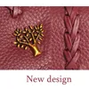 Wallets Tree Design 100 Handmade Knitting Women Long Wallet Natural Soft Leather Ladies Daily Coin Purse Togo Card Holder5091967