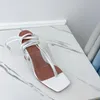 Sandálias Casuais Designer de moda mulheres sapatos de couro real Criss-Criss Strappy High Hees Sandalias de Las Mujeres Mujer 2021