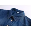 Artı Boyutu Kadın Giyim Bahar Uzun Kollu Bluz Kaliteli Denim Gömlek Vintage Rahat Mavi Kot Gömlek Camisa Femininas 210225
