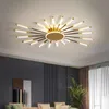 Plafoniere a LED nordiche per soggiorno, camera da letto, camera da letto, caffetteria, lampada moderna in oro nero montata in superficie