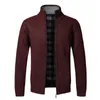Spring Men's Jacket Slim Fit Stand Collar Zipper Jackets Men Solid Cotton Thick Warm Casual Sweater Coat Men 211013