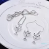Европейская американская мода ювелирных изделий высококачественный циркон бокал серьги серьги ожерелье набор сплава орнаменты женские свадьбы аксессуары подарки