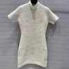 Basic Casual Dresses 2024ss designer Women Casual Dresses Embossed 3D Relief Letter High Qualiy Ladies Dress Two Pieces Knit Tank Top Skirt 6986