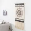 Tapestry Hem Dekoration Väggduk Tassel Handvävd Bomullmålning Sovrum Vardagsrum Bakgrund Tygduk