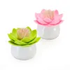 Chic Lotus Flower Toothpick Holder Creative Floral Shaped Cotton Bud Dispenser Box Home Decor Green Pink Black White