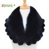 ZDFURS womens winter coat collar accessories Genuine fur scarf with rex lace ZDC163006 Y2010071343558