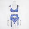 Sexig underkläder underkläder set kvinnor erotiska transparent underwire 3-stycken set ihålig g-sträng thong 2020 bh kort set 2020 new267y