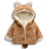 Vêtements d'hiver pour bébés filles, manteau d'oreille de lapin en peluche, neige chaude, veste à capuche pour enfants de 1 à 5 ans, 211023