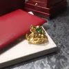 Panthereシリーズビッグリングラグジュアリーブランド公式複製クラシックスタイル最高品質18 K GILDED CHEETAH RINGS 5Aブランドデザイン2846597