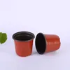 Double Color Flor Potes Plástico Vermelho Preto Preto Transplante Bacia Inscreverable Flowerpot Home Plantadores de Jardim Supplies DAS46