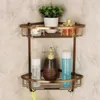 Mensola angolare per vasca da bagno in bronzo antico, porta shampoo per doccia, ripiani portaoggetti cestello EF2301 Y200407