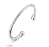 925 Sterling Silver 4mm Smooth Solid Bracelet Bracelet Bracciale Gemelli Polsino Bangles per Le Donne Uomo Wedding Engagement Party gioielli 1272 T2