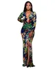 Hot Fashion Nieuwe sexy slims vrouwen Feestjurken 2023 Lente vrouwen bloemen afdrukken Jurk Enkele Breasted Slanke Split vork Party Dres 8238