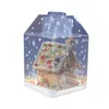 Cadeau cadeau 15 * 15 * 18cm Transparent Gingerbread House Package Cookie Cake Candy Boîte de chocolat Boîtes de faveurs de mariage pour Apple BBA9571