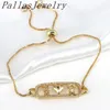 Link Chain 10st Fashion Gold CZ Micro Pave Rectangle Bar Heart and Star Charm Armband med gåva till Women Girl Fawn22
