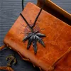 Fashion Maple Leaf Pendants Necklace Titanium Steel Hemp Leaves Pendant Glittery Charm Chain Gift Hip Hop Jewelry Accessories