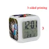 Sublimation Cube Clock Led Luminescerande Byte av färgklockor Creative Electronic Alarm Home Bedside Table Dekoration