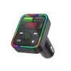 Chargeur de voiture F2 Bluetooth 5.0 Kit transmetteur FM double adaptateur USB charge rapide Ports PD type C récepteur audio sans fil mains libres lecteur MP3 mains libres automatique