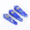 자연 Lapis Lazuli 돌 조각 흡연 파이프 담배 홀더 담배 지팡이