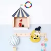 Hooks Rails Wood Circus Chalet Shaped Storage Rack Kids Room Decoration Floating Wall Shelf Display Hängande hyllor Childrens294G