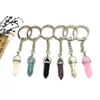 Креативные кольца для ключей из натурального кварцевого камня, подвеска для йоги, брелок для ключей, женская сумка с ручкой, автомобильные ювелирные аксессуары