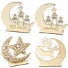 NEWRamadan Holzdekor Islamischer Muslim EID MUBARAK Home Ornament DIY Hohlmond Stern Schaf Party Dekoration Festival Event EWD7469