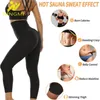 Yoga Outfit NINGMI Donne Thermo Body Shaper Pantaloni dimagranti Perdita di peso Vita Trainer Bruciare i grassi Sudore Sauna Capris Leggings Shapewear