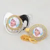 Miyocar Niestandardowe Nazwa Photo Gold Bling Pacifier i Smoczki Clip BPA Bezpłatne Dummy Bling Niesamowity Design P-P 210226