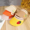 Kids Straw Hat Baby Cute Fruit Embroidery Straw Hat Sunhat Four-color Spring Summer Boy Sunscreen Caps Children Leisure For 1-4 Year Old