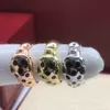 Panthere Series Bague Diamants Top Qualité 18 K Bagues Dorées pour Femme Marque Design Nouvelle Vente Diamant Anniversaire Cadeau Sier Band