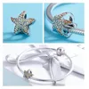 Bisaer Dropshipping 925 Sterling Silver Mermaid Tail Starfish Tropical Fish Beads Charms Fit Charm Bransoletki Srebrny 925 Biżuteria Q0531