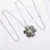 Роскошный бренд 100% S925 Стерлингового серебра Высококачественный натуральный мать оболочкой цветок кулон ожерелье для женщин изысканные украшения