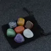 Pierre Naturelle Polie Énergie 7 Chakra Pierre Arts Tumbled Quartz Yoga Perle D'énergie pour la Guérison Décoration Velet Sac Emballage Oeil de Tigre Améthyste Agate