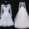 Elegant A-Line Boho Beach Champagne Wedding Dresses long sleeves Appliques Gowns Custom