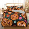 Sängkläder Set Halloween Cartoon Style Däcke Cover Set Pillowcase Single Double Full Queen King Bed Linne Set 23 Piece 10 Colors 210309
