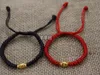 Bracciale in corda rossa con nodo legato, coppia lavorata a mano, braccialetti con portafortuna benedetti