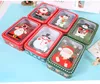 8 Cute Pattern Christmas Tin Boxes Gift Packing Box Children Candy Cookies PackageSanta Claus Snowman Design Metal Storage Rectangle Case Xmas Favor Decor