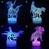 2021 Multi Styles LED Base Table Night Light 3D Illusion Lamp Dinosaur 4mm Acrylic Lights Panel RGB med fjärrkontroll